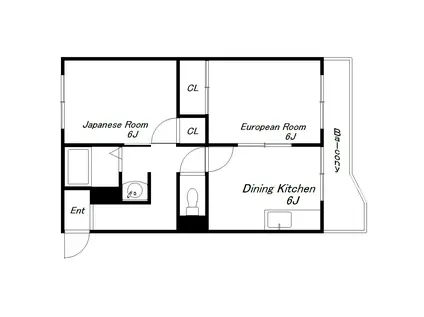 昭郷ツインハイツA(2DK/1階)の間取り写真