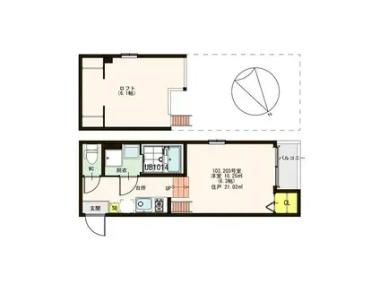 LEVANTE(1K/2階)の間取り写真