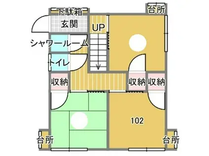 静和荘(ワンルーム/1階)の間取り写真