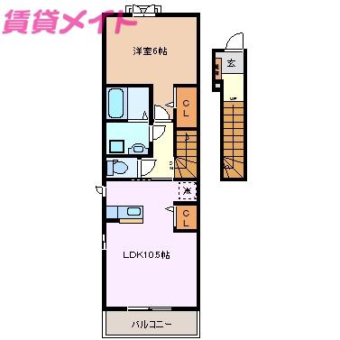 ライフステージ午起(1LDK/2階)の間取り写真