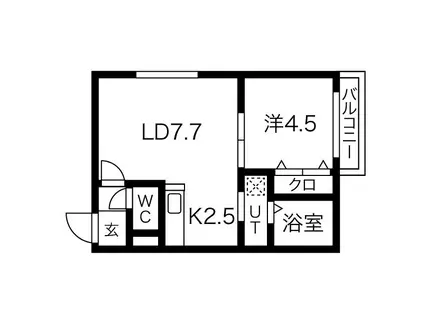 MONTEVERDI L・A(1LDK/2階)の間取り写真