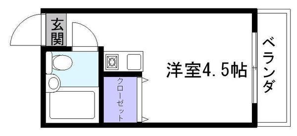 シャトル城町(ワンルーム/4階)の間取り写真
