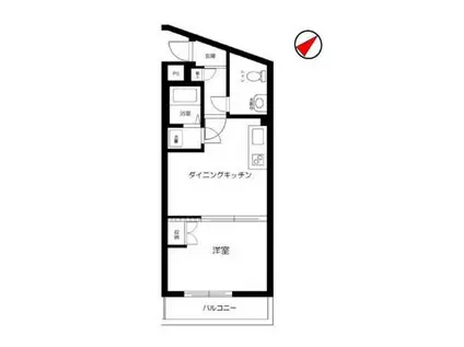 アルカンシェール三軒茶屋(1DK/1階)の間取り写真