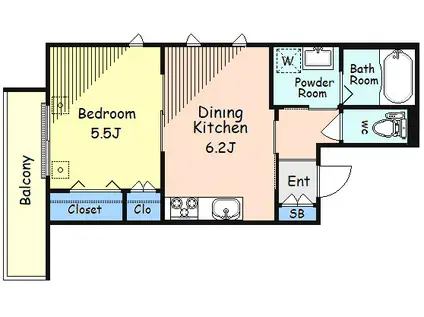 グランドシャリオ(1DK/2階)の間取り写真