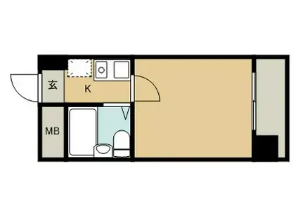 ベルシティ苦竹(1K/2階)の間取り写真