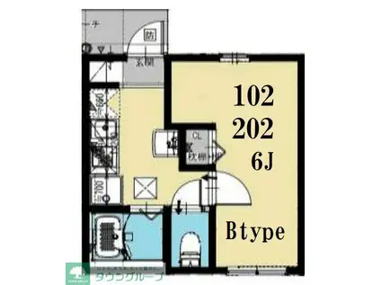 ソレイユ五香南(1K/1階)の間取り写真