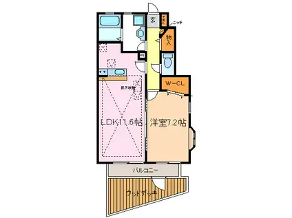 エートル・エ・アボワール(1LDK/1階)の間取り写真