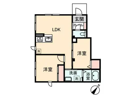 MAGNOLIA(2LDK/1階)の間取り写真