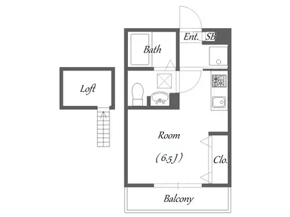 ニューアローズMV(ワンルーム/2階)の間取り写真