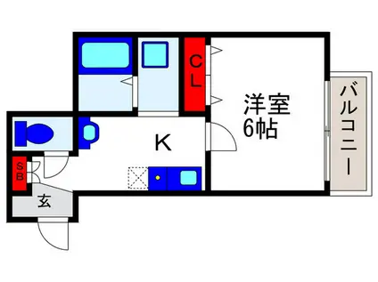 エフグレイス豊中(1K/2階)の間取り写真