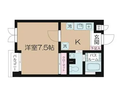 グリーンヒルズ泰明(1K/3階)の間取り写真