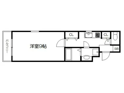 チコーベルメゾン東山(1K/2階)の間取り写真