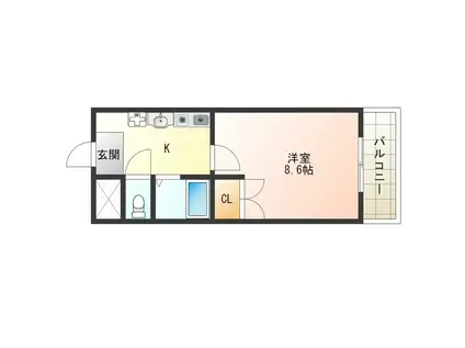 スタンドアップ野里(1K/7階)の間取り写真