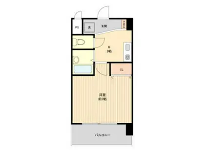 パークフラッツ金山(1K/7階)の間取り写真