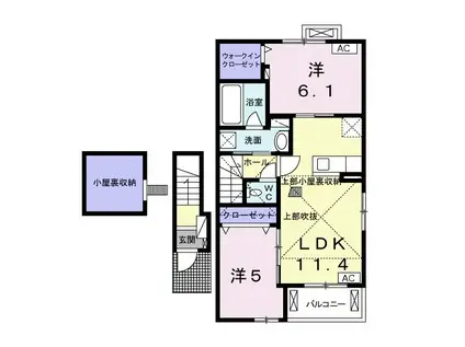 コンフォート西鶉 II(2LDK/2階)の間取り写真