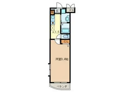 ベルベデーレ 912849(1K/2階)の間取り写真