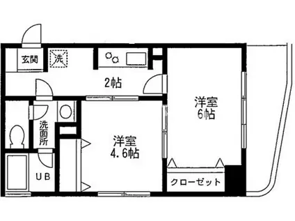 クレール羽田(2K/3階)の間取り写真