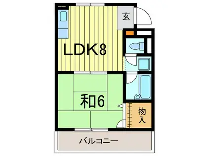 阪本マンション(1LDK/3階)の間取り写真