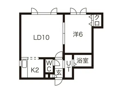 マリオット手稲(1LDK/3階)の間取り写真