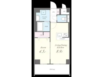 エルヴィータ箱崎(1LDK/1階)の間取り写真