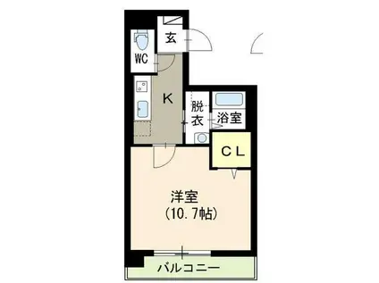 シルバーハイツ(1K/3階)の間取り写真