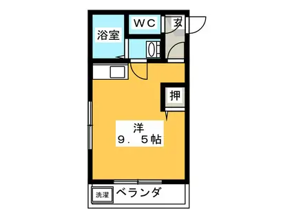 グランディール山口(ワンルーム/2階)の間取り写真