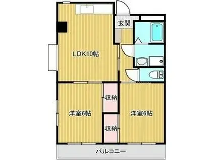 グレース犬山I(2LDK/5階)の間取り写真