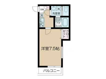 フェリーチェ神泉(1K/1階)の間取り写真