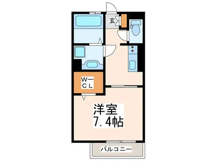 レスパス 横手(1K/1階)の間取り写真