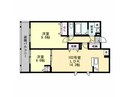 FELICE藤沢(1LDK/3階)の間取り写真