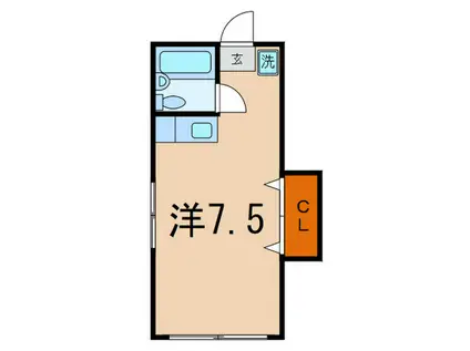 HIGH VILLAGEII(ワンルーム/1階)の間取り写真