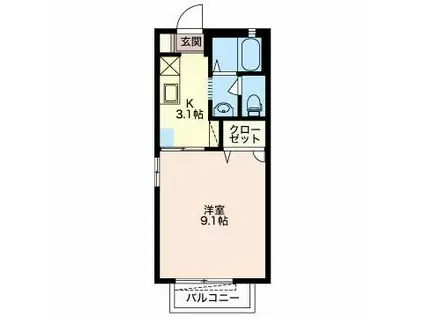 ソレイユ寿香(1K/1階)の間取り写真