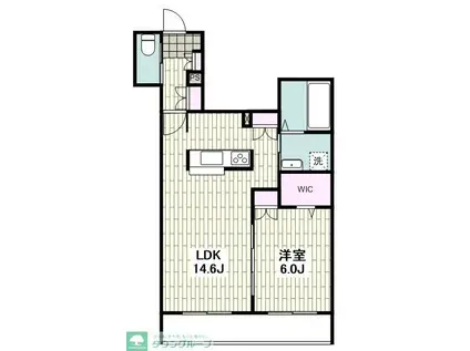 MANOA湘南(1LDK/2階)の間取り写真