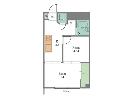 フロール氷川台(2K/3階)の間取り写真