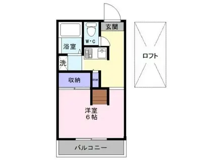 GROWING(1K/1階)の間取り写真