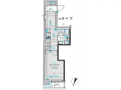 プレール・ドゥーク池上II(1K/2階)の間取り写真