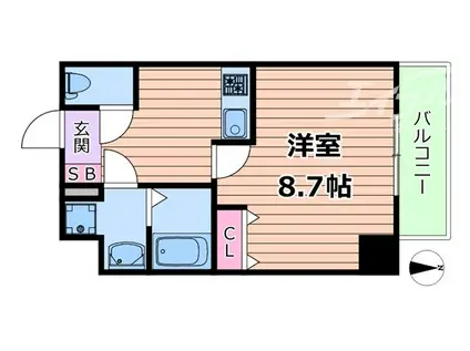 アスティア西中島2(1K/6階)の間取り写真