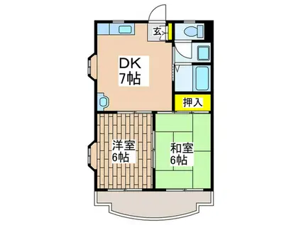 ヴィラコートFK(2DK/3階)の間取り写真