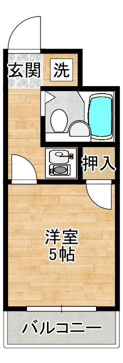 武藤マンション(1K/1階)の間取り写真