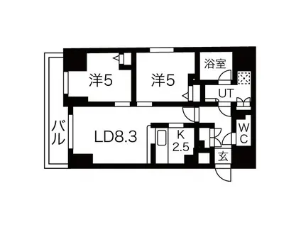 プレール・ドゥーク南千住(2LDK/14階)の間取り写真