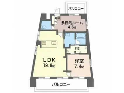 シティコート上幟町(2LDK/10階)の間取り写真