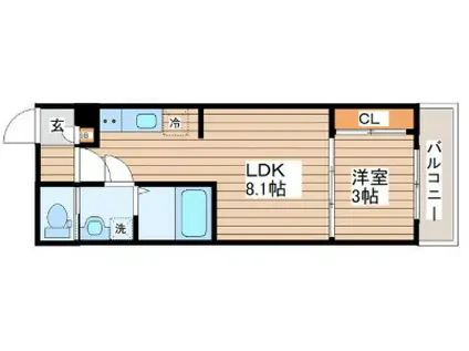 ブラン台原(1LDK/3階)の間取り写真