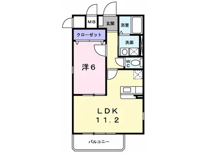 ビサイド・シ-(1LDK/1階)の間取り写真