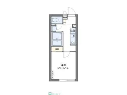 クレイノリーブス 梅屋敷(1K/1階)の間取り写真