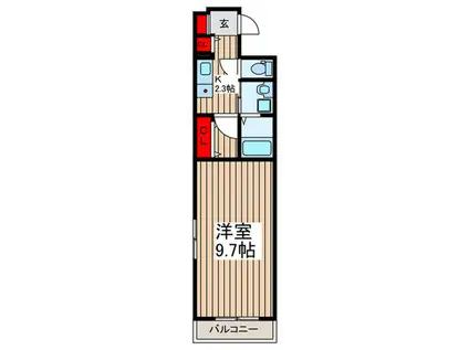 ベル・シエル(1K/3階)の間取り写真