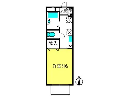 メゾンかんとうB(1K/1階)の間取り写真