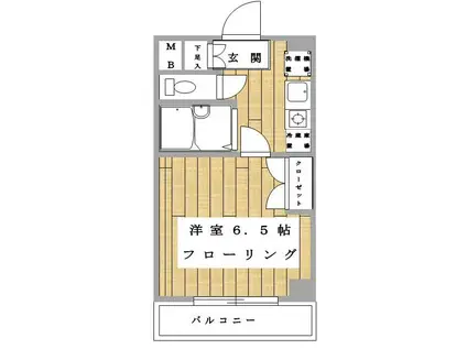 K HOME(1K/2階)の間取り写真