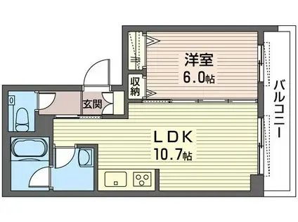 アーカスKVII(1LDK/2階)の間取り写真