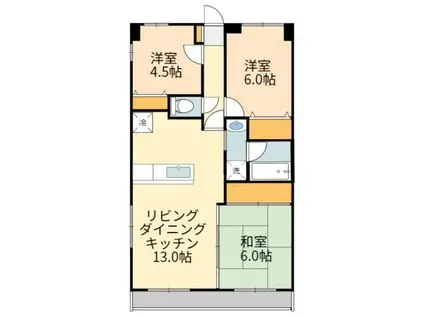 アプリレー稲城(3LDK/2階)の間取り写真