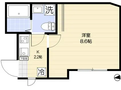 スワンハイム曳舟(1K/1階)の間取り写真